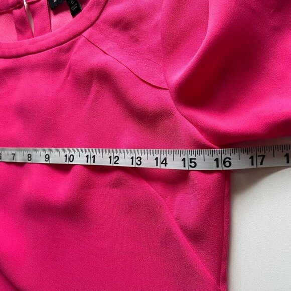 Banana Republic Drop Waist Dress Womens Barbie Pink Flounce Hem Size 0 - Picture 6 of 8